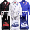 Go'n Get BJJ Gi, Preshrunk 350 GSM, Lightweight Jiu Jitsu Gi for Men and Women with Compatible Gi Bag and White 1 Belt