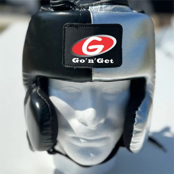 Black and Silver Boxing Headgear UK