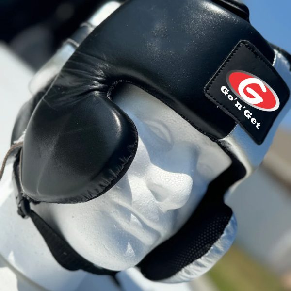 Black and Silver Boxing Headgear UK