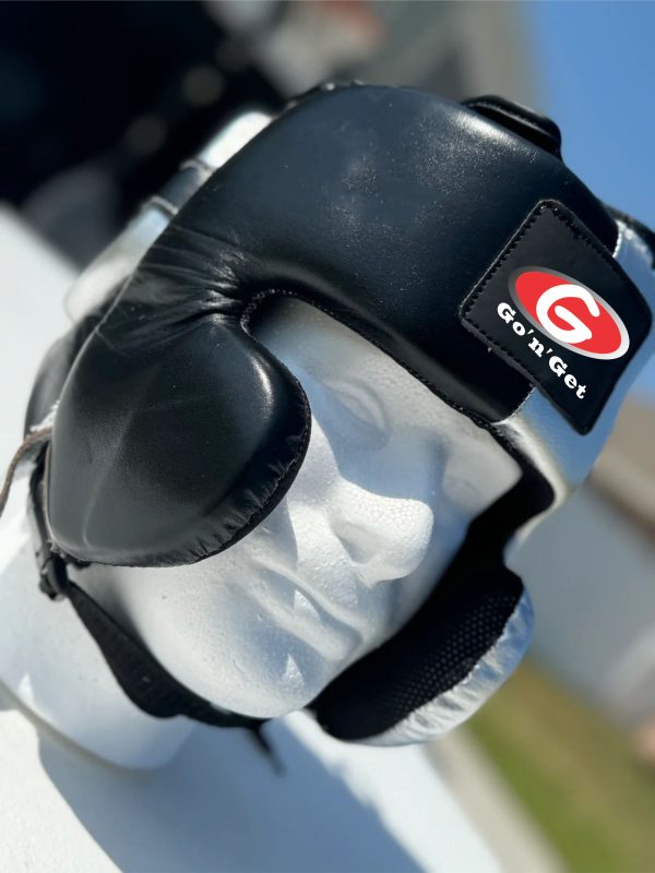 Black and Silver Boxing Headgear UK