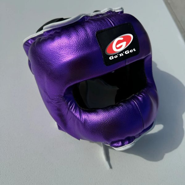 Metallic Purple Boxing Headgear UK