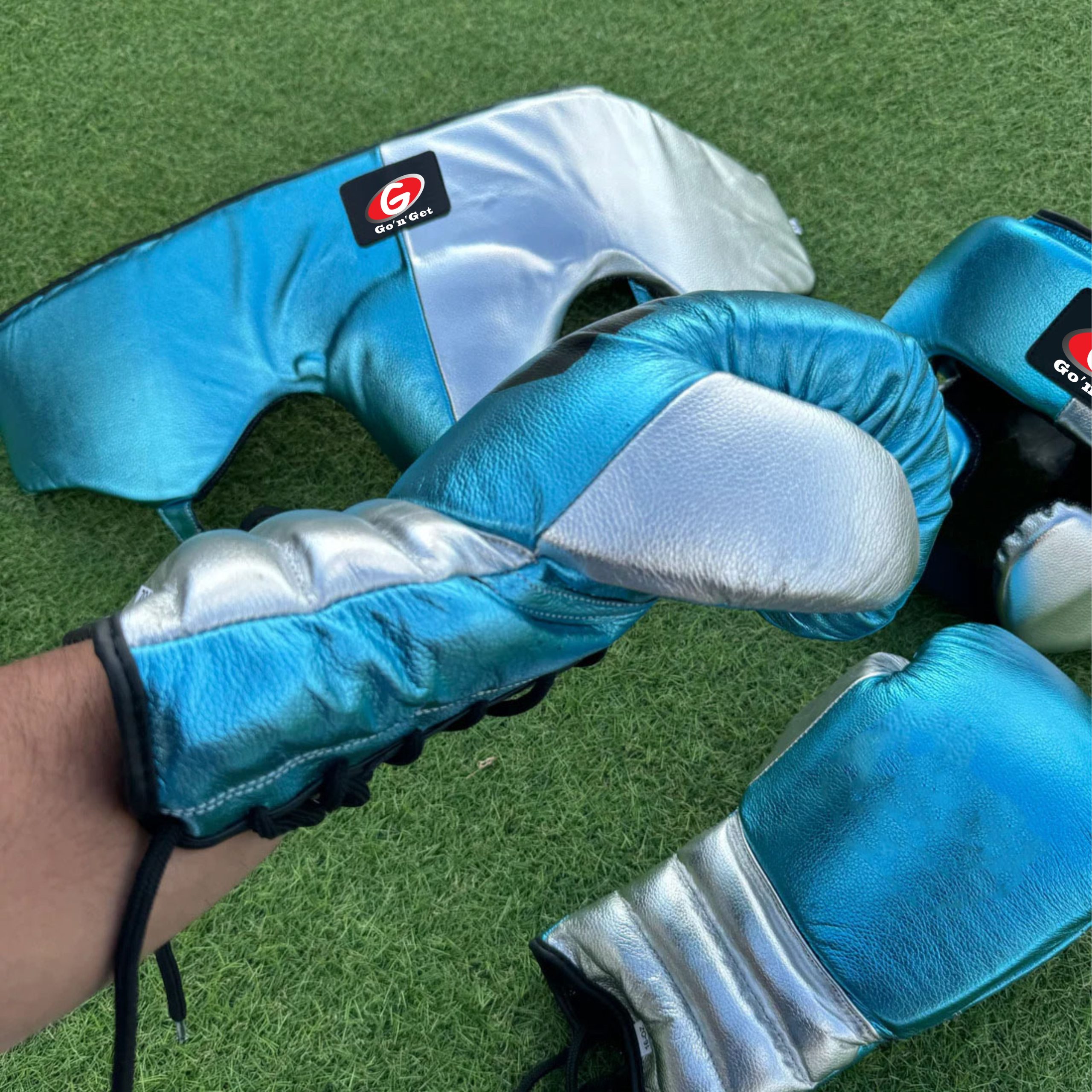 Metallic Silver and Teal Sparring Sets UK (1)